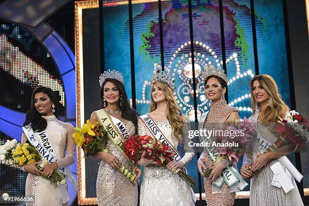 Mariam Habach from Lara state, is crowned as Miss Venezuela 2015 during the Miss Venezuela beauty pageant in Caracas, Venezuela on October 08, 2015.