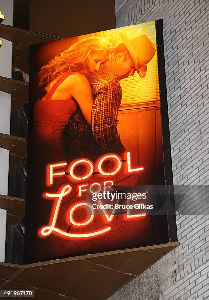 Signage at The Opening Night of the MTC production of Sam Shepard's "Fool For Love" on Broadway at The Samuel J. Friedman Theatre on October 8, 2015...