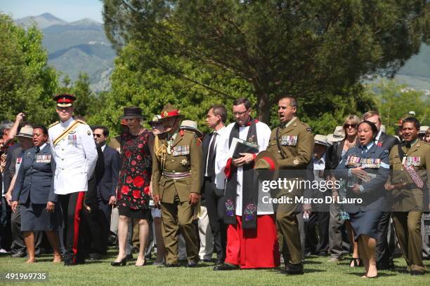 Governor General of New Zealand Jerry Mateparae, Lady Janine Mateparae and Prince Harry are seen at the Commonwealth War Graves Commission Cassino...