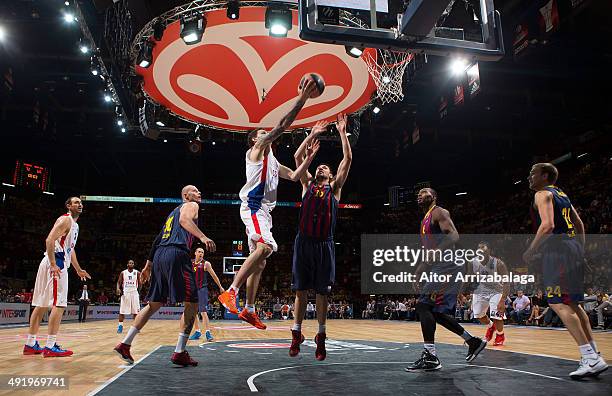 Vladimir Micov, #5 of CSKA Moscow in action during the Turkish Airlines EuroLeague Final Four third place game between FC Barcelona vs CSKA Moscow at...