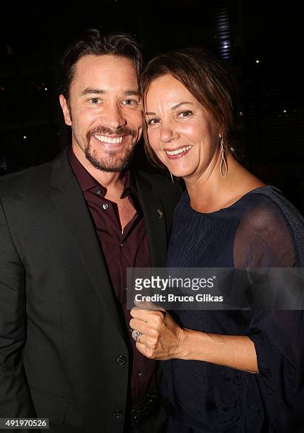 Tom Pelphrey and Margaret Colin pose at The Opening Night for the MTC production of Sam Shepard's "Fool For Love" on Broadway at Urbo NYC on October...