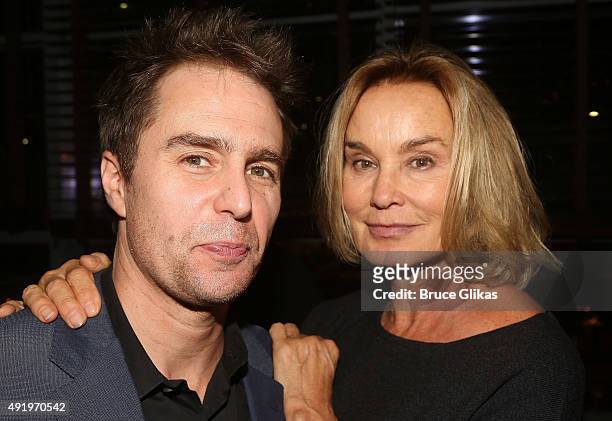 Sam Rockwell and Jessica Lange pose at The Opening Night for the MTC production of Sam Shepard's "Fool For Love" on Broadway at Urbo NYC on October...