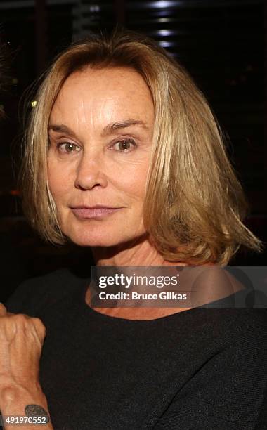 Jessica Lange poses at The Opening Night for the MTC production of Sam Shepard's "Fool For Love" on Broadway at Urbo NYC on October 8, 2015 in New...