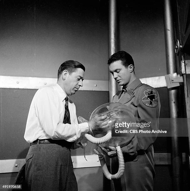 "Rod Brown of the Rocket Rangers" a Saturday morning program aired on CBS Television. Pictured, producer John Haggott and Cliff Robertson as Rod...