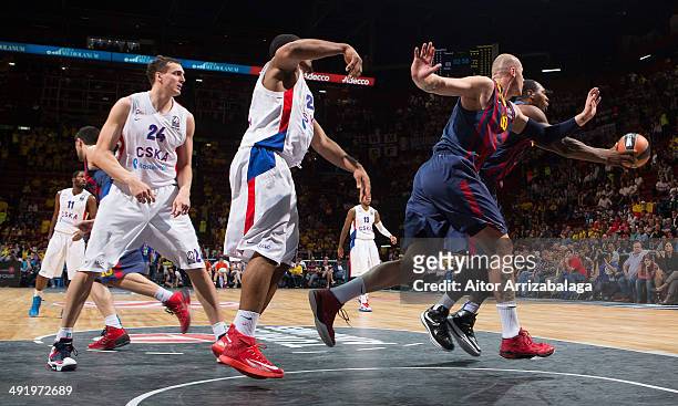 Joey Dorsey, #6 of FC Barcelona in action during the Turkish Airlines EuroLeague Final Four third place game between FC Barcelona vs CSKA Moscow at...