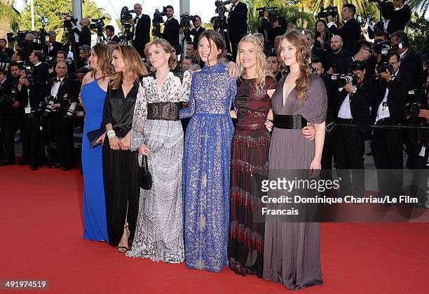 Carole Franc, Claire Keim, Isabelle Carre, Josephine Jappy, Melanie Laurent and Lou De Laage of 'Respire' attend "The Homesman" Premiere at the 67th...