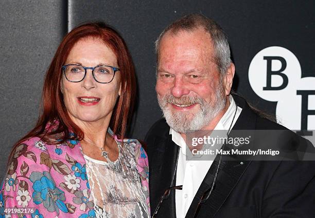 Maggie Weston and Terry Gilliam attend the BFI Luminous Fundraising Gala at The Guildhall on October 6, 2015 in London, England.