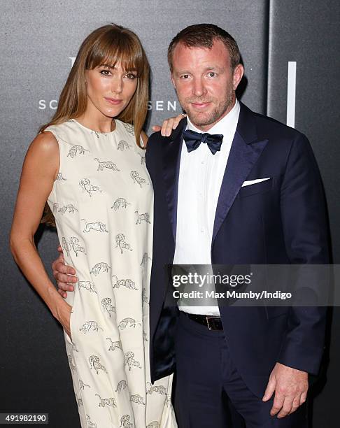 Jacqui Ainsley and Guy Ritchie attend the BFI Luminous Fundraising Gala at The Guildhall on October 6, 2015 in London, England.