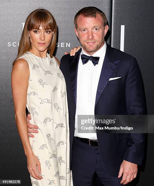Jacqui Ainsley and Guy Ritchie attend the BFI Luminous Fundraising Gala at The Guildhall on October 6, 2015 in London, England.