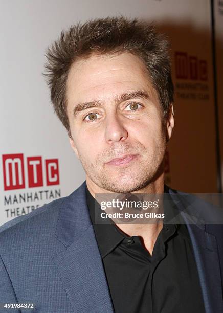 Sam Rockwell poses at The Opening Night for the MTC production of Sam Shepard's "Fool For Love" on Broadway at Urbo NYC on October 8, 2015 in New...