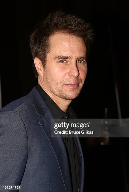 Sam Rockwell poses at The Opening Night for the MTC production of Sam Shepard's "Fool For Love" on Broadway at Urbo NYC on October 8, 2015 in New...