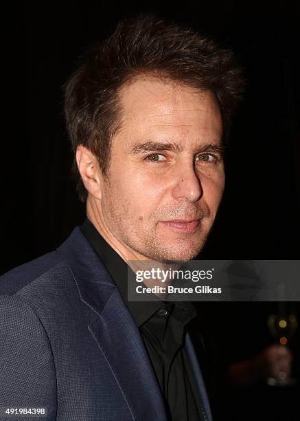 Sam Rockwell poses at The Opening Night for the MTC production of Sam Shepard's "Fool For Love" on Broadway at Urbo NYC on October 8, 2015 in New...