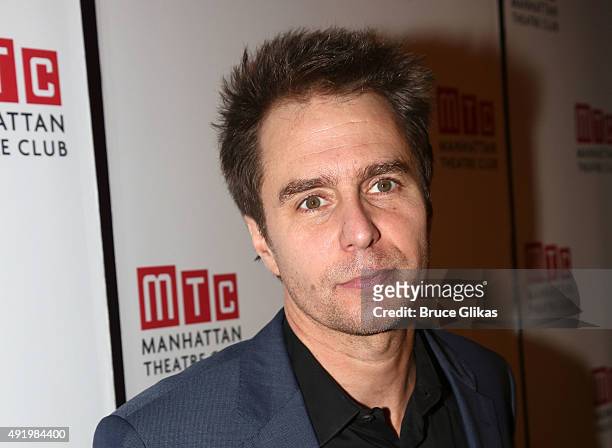 Sam Rockwell poses at The Opening Night for the MTC production of Sam Shepard's "Fool For Love" on Broadway at Urbo NYC on October 8, 2015 in New...