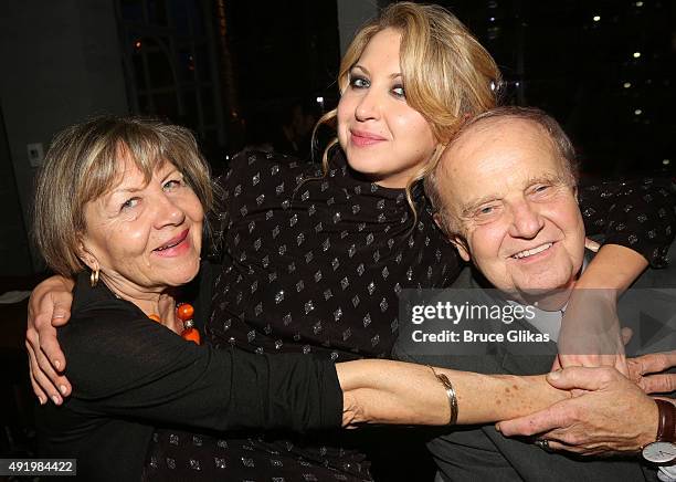 Nina Arianda and her parents pose at The Opening Night for the MTC production of Sam Shepard's "Fool For Love" on Broadway at Urbo NYC on October 8,...