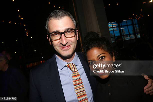 Daniel Aukin and Rebecca Naomi Jones pose at The Opening Night for the MTC production of Sam Shepard's "Fool For Love" on Broadway at Urbo NYC on...