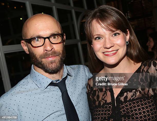 Aaron Roman Weiner and Amelia McClain pose at The Opening Night for the MTC production of Sam Shepard's "Fool For Love" on Broadway at Urbo NYC on...