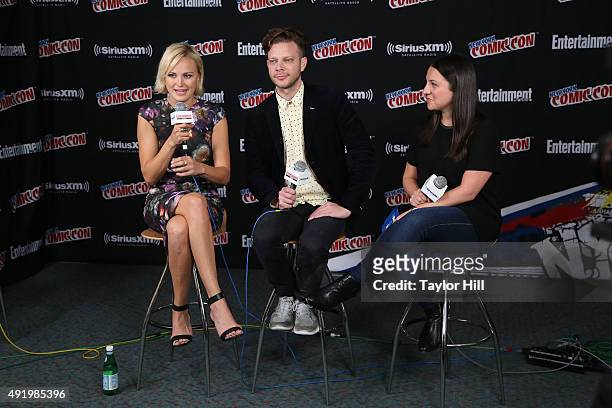 Malin Akerman, Todd Strauss-Schulson, and Robyn Ross speak at SiriusXM Studios during New York Comic-Com at The Jacob K. Javits Convention Center on...