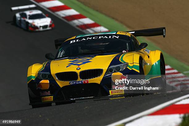 The BMW Sports Trophy Team Brazil Red Bull BMW Z4 driven by Caca Bueno and Segio Jiminez of Brazil during the Blancpain GT Sprint Series race at the...
