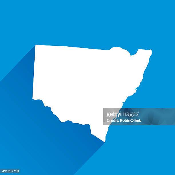 stockillustraties, clipart, cartoons en iconen met blue south wales map icon - new south wales