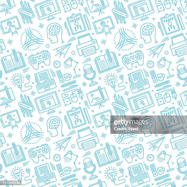 seamless brainstorming pattern - clipboard background stock illustrations