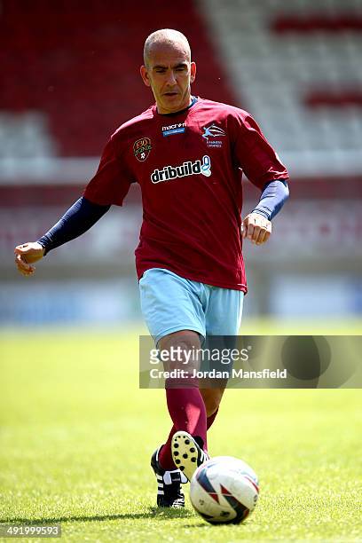 Paolo Di Canio of 'Hammers Heroes' in action during the Football30 Elite Legends Tournament at Brisbane Road on May 18, 2014 in London, England.