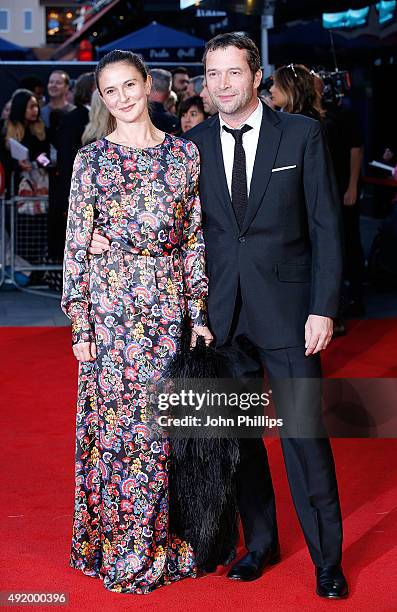 James Purefoy and Jessica Adams attend the High-Rise Screening, during the BFI London Film Festival, at Odeon Leicester Square on October 9, 2015 in...