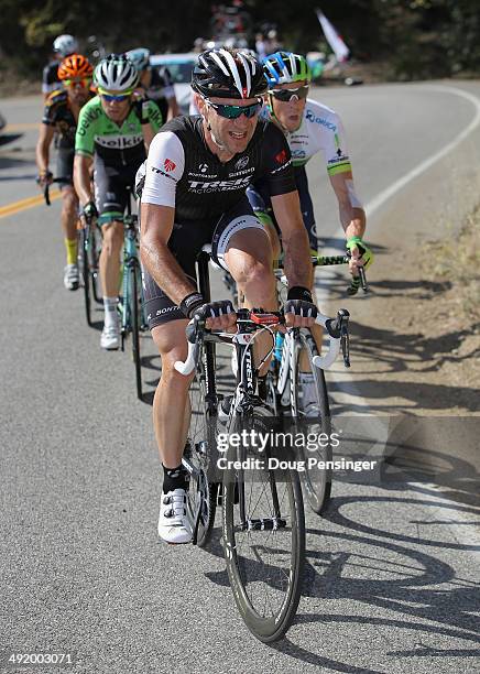 Jens Voigt of Germany riding for the Trek Factory Racing Team works at the front of the breakaway during stage eight of the 2014 Amgen Tour of...