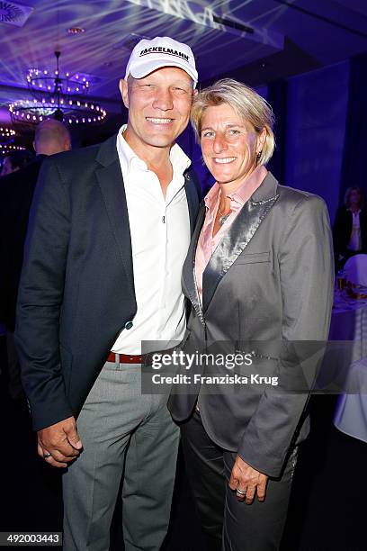 Axel Schulz and Silke Rottenberg attend the 'Camp David Eagles Hauptstadt Golf Cup' Gala at Van der Valk Hotel Berlin Brandenburg on May 18, 2014 in...