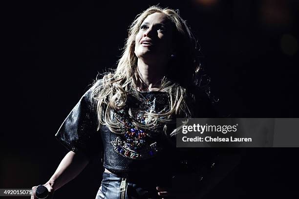 Singer Jennifer Lopez performs at Powerhouse at Honda Center on May 17, 2014 in Anaheim, California.