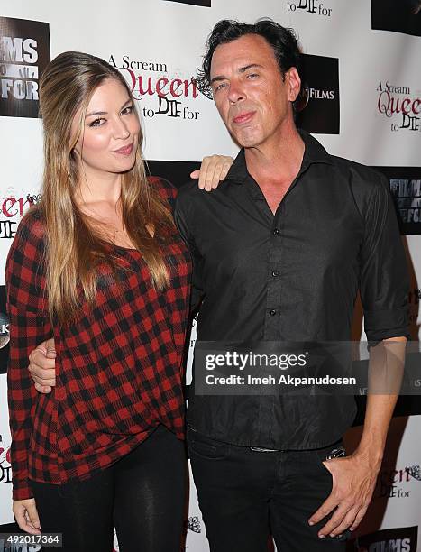 Sean Decker and Carlee Decker attend 8FilmsToDieFor's Celebrity Launch Party at Next Door Lounge on October 8, 2015 in Hollywood, California.