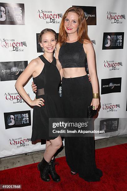 Actresses Rebekah Kennedy and Ellis Greer from the film "Bastard" attend 8FilmsToDieFor's Celebrity Launch Party at Next Door Lounge on October 8,...