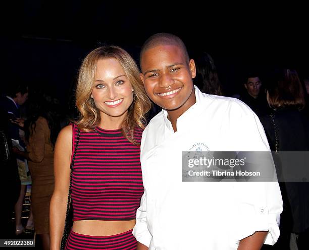 Giada De Laurentiis and Chase Bailey attend the Autism Speaks to Los Angeles Celebrity Chef Gala at Barker Hangar on October 8, 2015 in Santa Monica,...