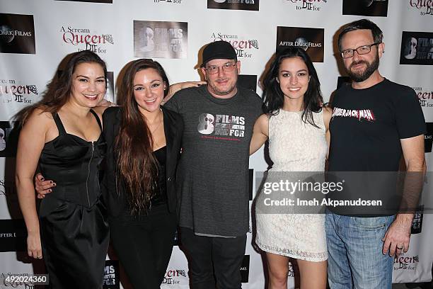 Actresses Raven Rockette, Athena Praxton, producer Courtney Solomon, Ciara Flynn, and writer Bill Muehl attend 8FilmsToDieFor's Celebrity Launch...