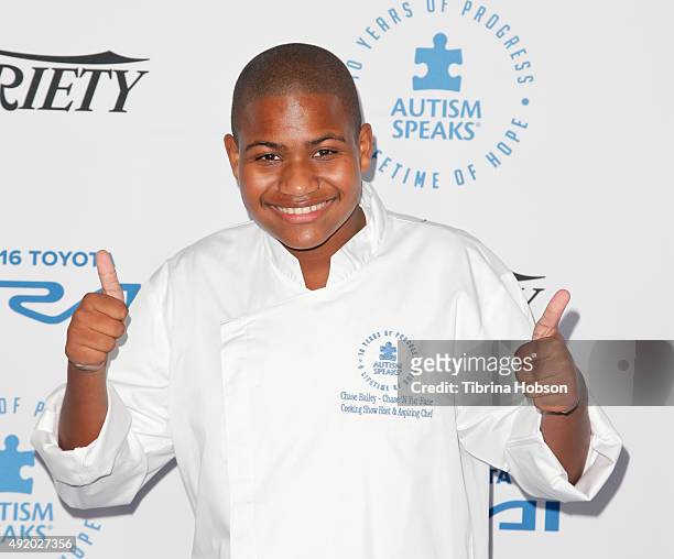 Chase Bailey attends the Autism Speaks to Los Angeles Celebrity Chef Gala at Barker Hangar on October 8, 2015 in Santa Monica, California.