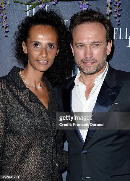 Karine Silla and Vincent Perez attend the Dior & ELLE Magazine Dinner at the 67th Annual Cannes Film Festival at Albane by Costes, JW Marriott...