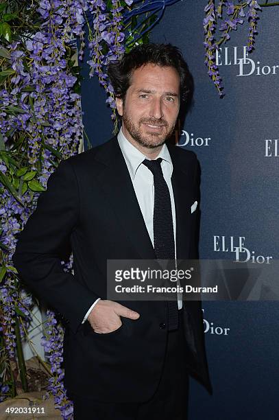 Actor Edouard Baer attends the Dior & ELLE Magazine Dinner at the 67th Annual Cannes Film Festival at Albane by Costes, JW Marriott Rooftop on May...