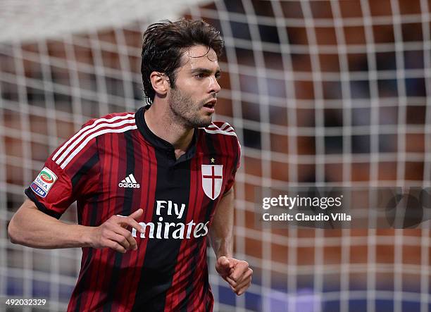 Kaka of AC Milan during the Serie A match between AC Milan and US Sassuolo Calcio at San Siro Stadium on May 18, 2014 in Milan, Italy.