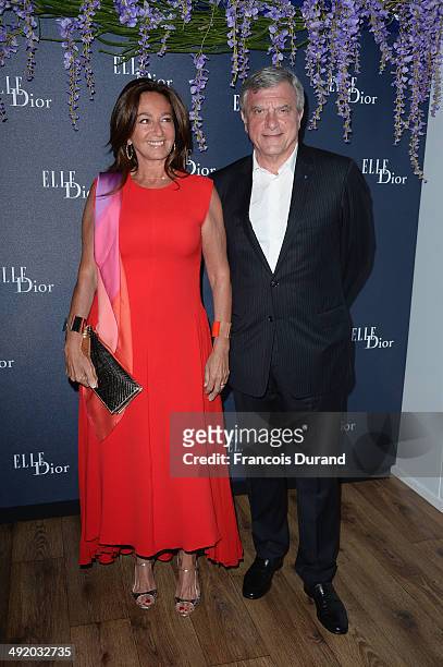 Sidney Toledano and his wife Katia Toledano attend the Dior & ELLE Magazine Dinner at the 67th Annual Cannes Film Festival at Albane by Costes, JW...