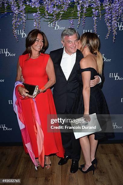 Sidney Toledano and his wife Katia Toledano attend the Dior & ELLE Magazine Dinner at the 67th Annual Cannes Film Festival at Albane by Costes, JW...