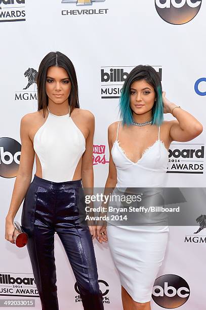 Tv personalities Kendall Jenner and Kylie Jenner attend the 2014 Billboard Music Awards at the MGM Grand Garden Arena on May 18, 2014 in Las Vegas,...