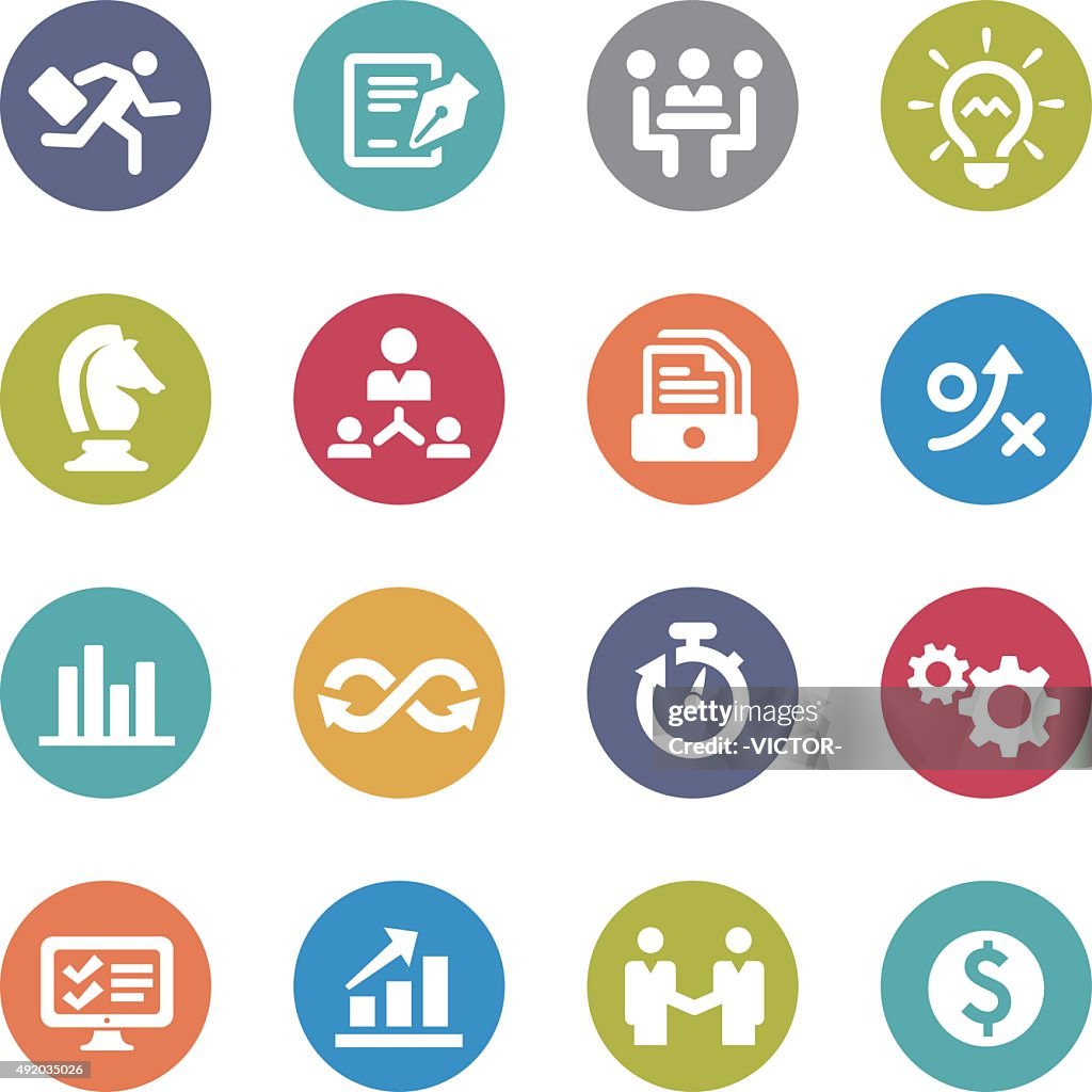 Business-Workflow-Icons-Kreis Serie