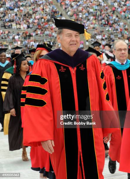 Former governor of New Jersey Thomas H. Kean attends the 248th Commencement Ceremony at Rutgers University on May 18, 2014 in New Brunswick, New...