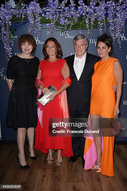 Katia Toledano and Sidney Toledano attend the Dior & ELLE Magazine Dinner at the 67th Annual Cannes Film Festival at Albane by Costes, JW Marriott...