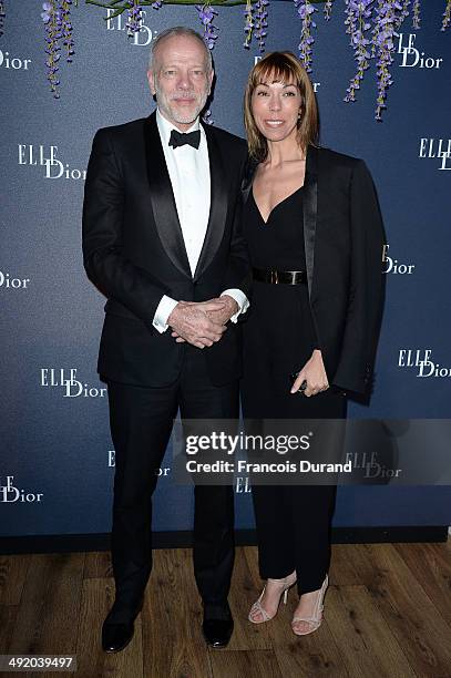 Pascal Greggory and Mathilde Favier attend the Dior & ELLE Magazine Dinner at the 67th Annual Cannes Film Festival at Albane by Costes, JW Marriott...