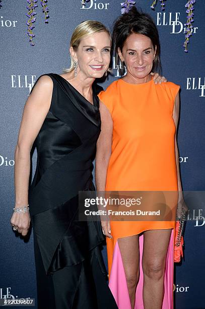 Melita Toscan Du Plantier and guest attend the Dior & ELLE Magazine Dinner at the 67th Annual Cannes Film Festival at Albane by Costes, JW Marriott...