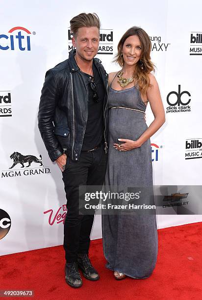 Musician Ryan Tedder of OneRepublic and Genevieve Tedder attend the 2014 Billboard Music Awards at the MGM Grand Garden Arena on May 18, 2014 in Las...