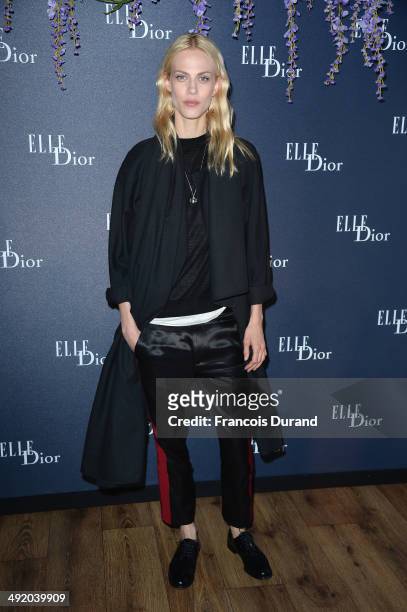 Guest attends the Dior & ELLE Magazine Dinner at the 67th Annual Cannes Film Festival at Albane by Costes, JW Marriott Rooftop on May 18, 2014 in...