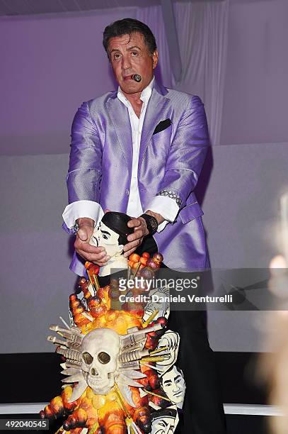 Sylvester Stallone attends the Expendables 3 Dinner and Party sponsored by MATCHLESS on May 18, 2014 in Cannes, France.