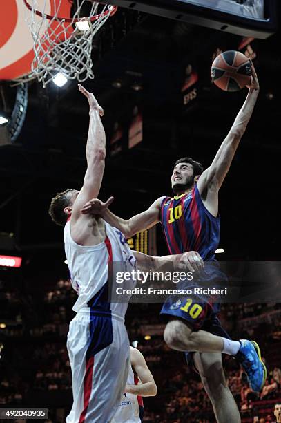 Alejandro Abrines, #10 of FC Barcelona during the Turkish Airlines EuroLeague Final Four third place game between FC Barcelona vs CSKA Moscow at...