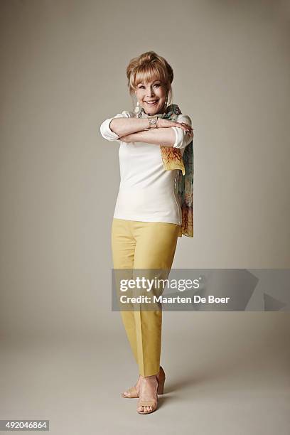 Actress Barbara Eden from 'I Dream of Jeannie' is photographed for TV Guide Magazine on June 2, 2014 in Los Angeles, California. PUBLISHED IMAGE.